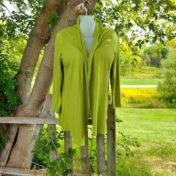 Vintage Only Necessities 2X Open Cardigan - Womens 100% Acrylic Green Sweater - Picture 1 of 6